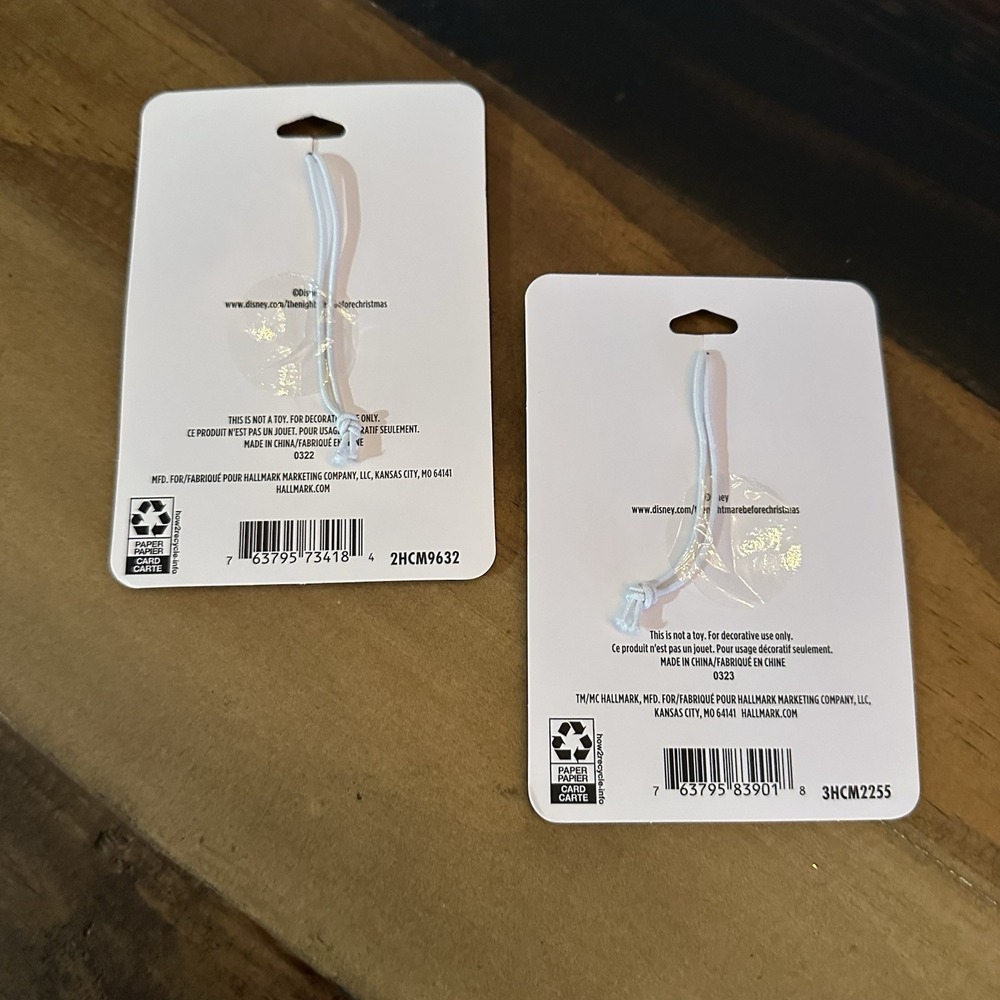 Hallmark Nightmare Before Christmas Ornaments Zero Jack Sally Set of 2 - Picture 2 of 2